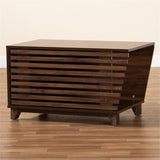 Baxton Studio Eckhart Modern and Contemporary Walnut Brown Finished Wood Cat Litter Box Cover House Baxton Studio