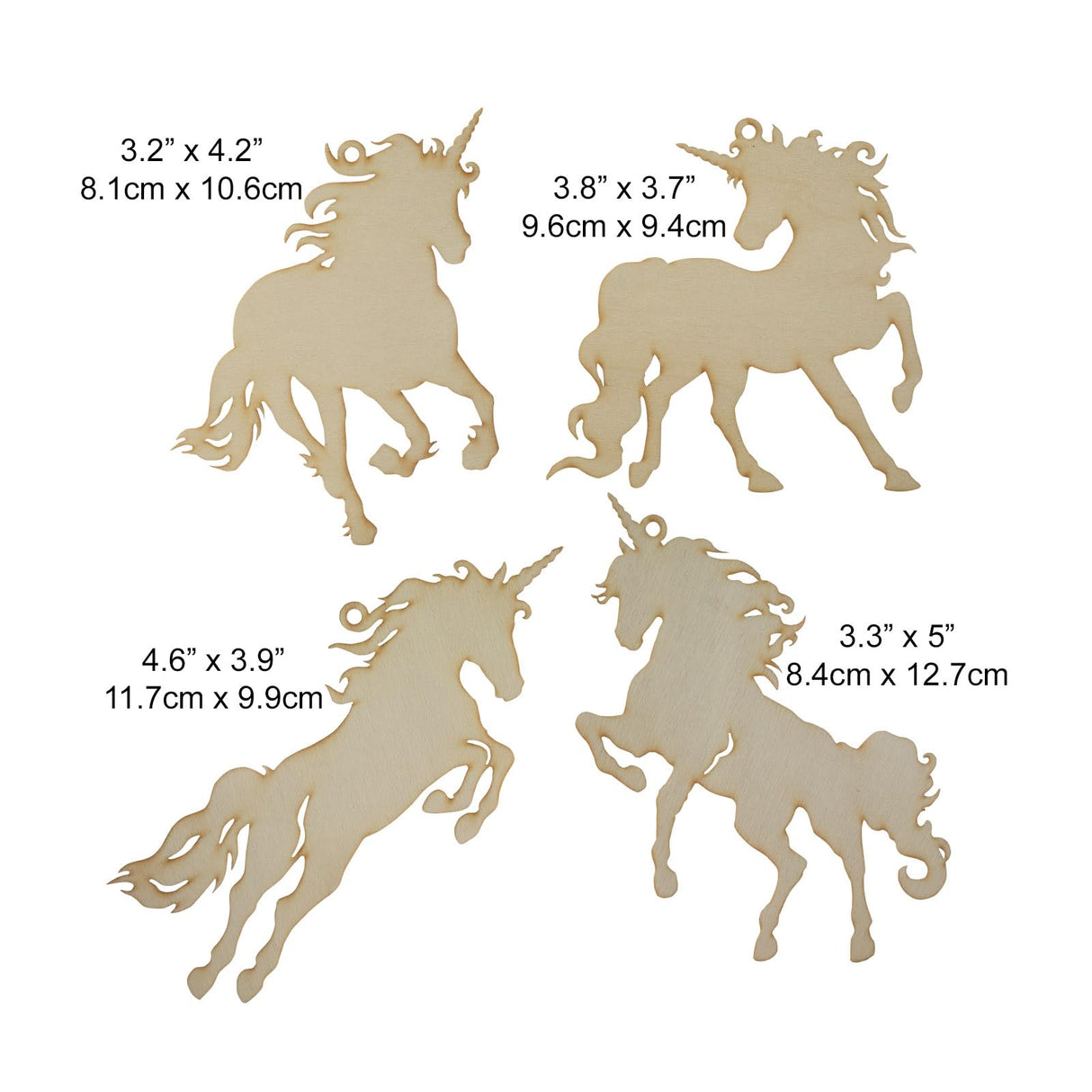 Summer-Ray 20 Wooden Unicorn Laser Cutout DIY Craft Home Decoration Art Embellishment Room Decoration Summer-Ray.com
