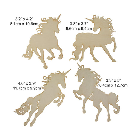 Summer-Ray 20 Wooden Unicorn Laser Cutout DIY Craft Home Decoration Art Embellishment Room Decoration Summer-Ray.com