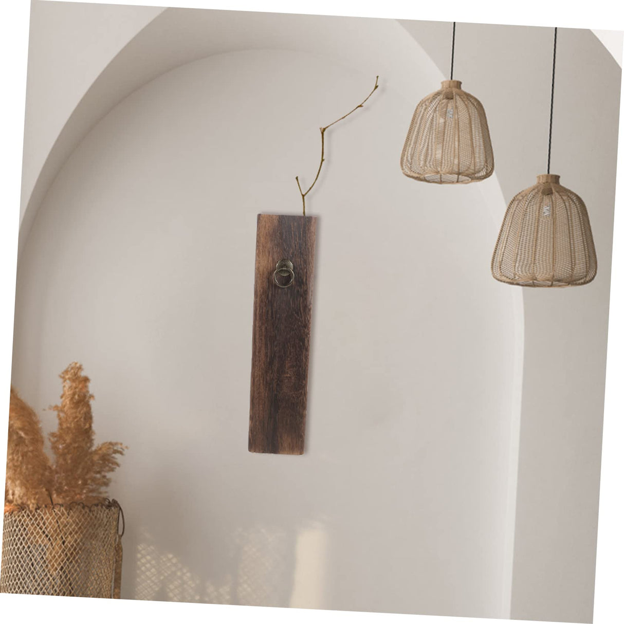 Hoement Wooden vase Dried Pampas Holder Wall Pocket vase Wood Wall Hanging Planter Wall Wood vase Wall Mount Wood vase Indoor Wall Planter Household Hanging Flower Basket Pine Wood Hoement