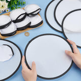 BENECREAT 30Pcs White Foldable Flying Disc Fans, 9.8inch Sublimation Fans Nylon Black Edge Folding Fan Set with Bag for Wedding Party Favors Outdoor Activity BENECREAT
