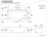Aqua Eden VTAP663222R 66-Inch Acrylic 3-Wall Alcove Tub with Right Hand Drain, White Kingston Brass