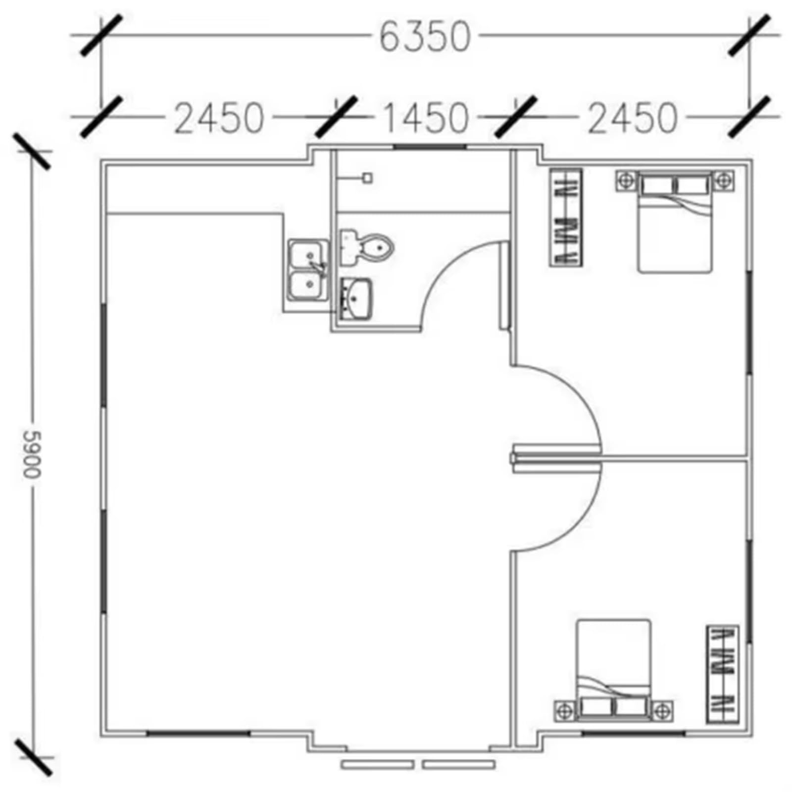 Luxury Prefab House Economical Portable 2 Bedroom Living Tiny Home Modular House - WoodArtSupply