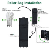 Inlun Outdoor Canopy Portable Folding Bag for 10x20 Pop Up Canopy Tent, Heavy Duty Roller Bag Wheeled Bag, 10x20 FT, Black Inlun Outdoor
