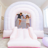 Bounceland Daydreamer Cotton Candy Bounce House, Pastel Bouncer with Slide, 8.9 ft L x 7.2 ft W x 6.7 ft H, UL Blower Included, Basketball Hoop, 30 Pastel Plastic Balls, Trendy Bouncer for Kids Bounceland
