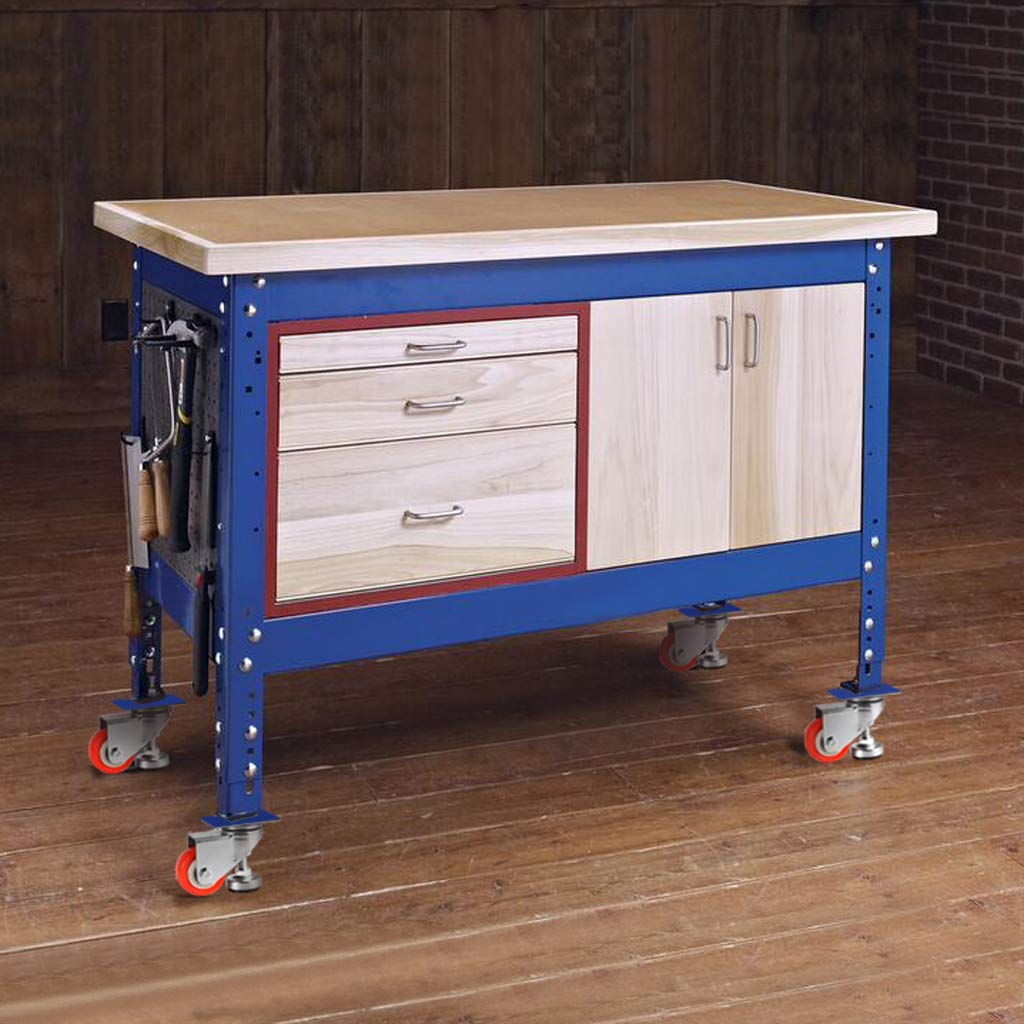 Skelang 4 Pcs 2" Adjustable Leveling Caster, Leveling Feet Wheels, Swivel Plate Casters Wheels, Installing for Industry Equipment, Dollies, Skelang