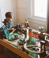 KidKraft 17850 Waterfall Mountain Wooden Train Set & Table with 120 Pieces, 3 Storage Bins KidKraft