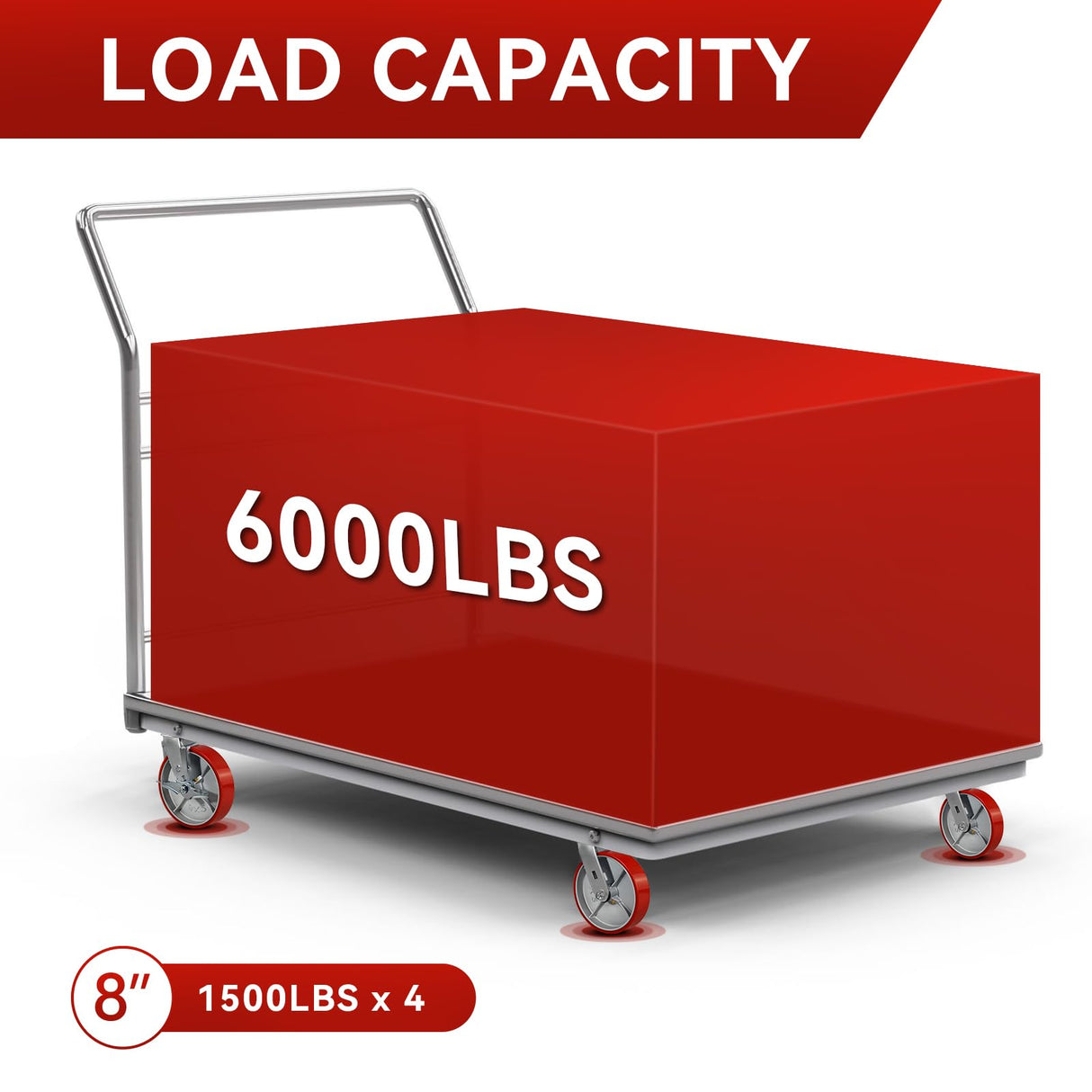 FOVERSWIVE 8"x2" Industrial Casters- Heavy Duty casters,Polyurethane Casters Wheel,Capacity up to 6000 Lb. Use for Platform Truck, U-Boat Cart,Workbenches(2 Swivel & 2 Rigid) FOVERSWIVE