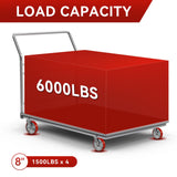 FOVERSWIVE 8"x2" Industrial Casters- Heavy Duty casters,Polyurethane Casters Wheel,Capacity up to 6000 Lb. Use for Platform Truck, U-Boat Cart,Workbenches(2 Swivel & 2 Rigid) FOVERSWIVE