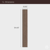 Bark & Bole Walnut Luxury Wood Slat Veneer Wall Panel 94.49” x 12.6” Interior Decor Sound Absorption WVH