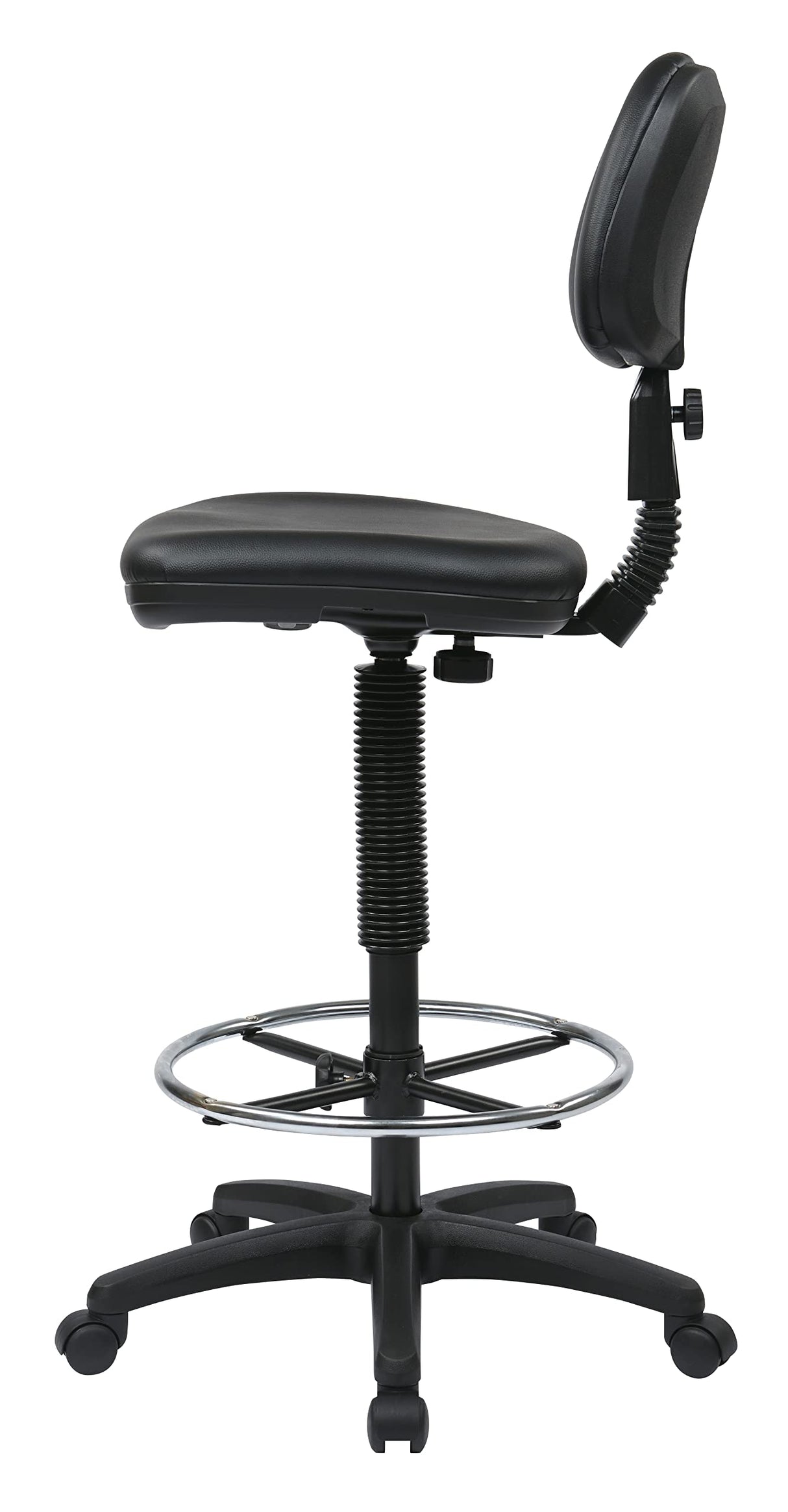 Office Star DC Series Adjustable Drafting Chair with Foot Ring and Sculptured Foam Seat, Black Vinyl Office Star Products