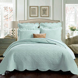 Calla Angel Sage Garden Luxury Pure Cotton Quilt, King, Light Aqua Calla Angel