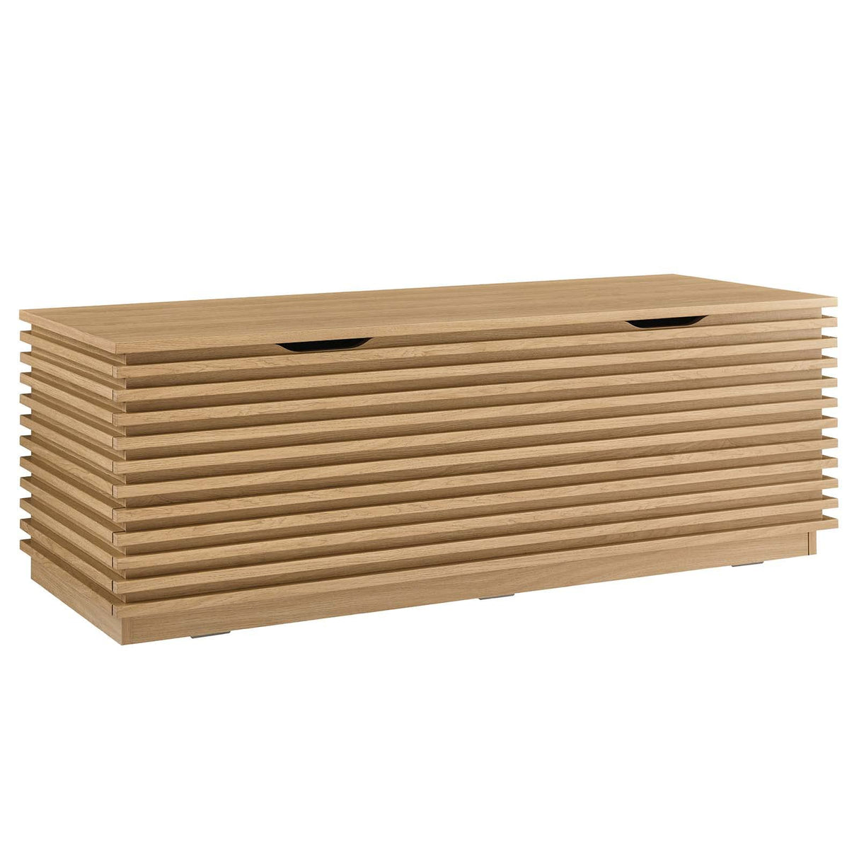 Modway Render 47" Wood Grain Storage Bench in Oak Modway