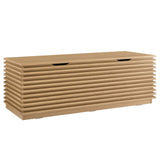 Modway Render 47" Wood Grain Storage Bench in Oak Modway