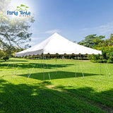 Party Tents Direct 20’ x 20’ Weekender Canopy Pole Tent, Indoor and Outdoor Heavy Duty Easy Up, 80 Person Capacity Tent for Parties, Weddings, and Events, Commercial and Residential Use, PVC White Top Party Tents Direct