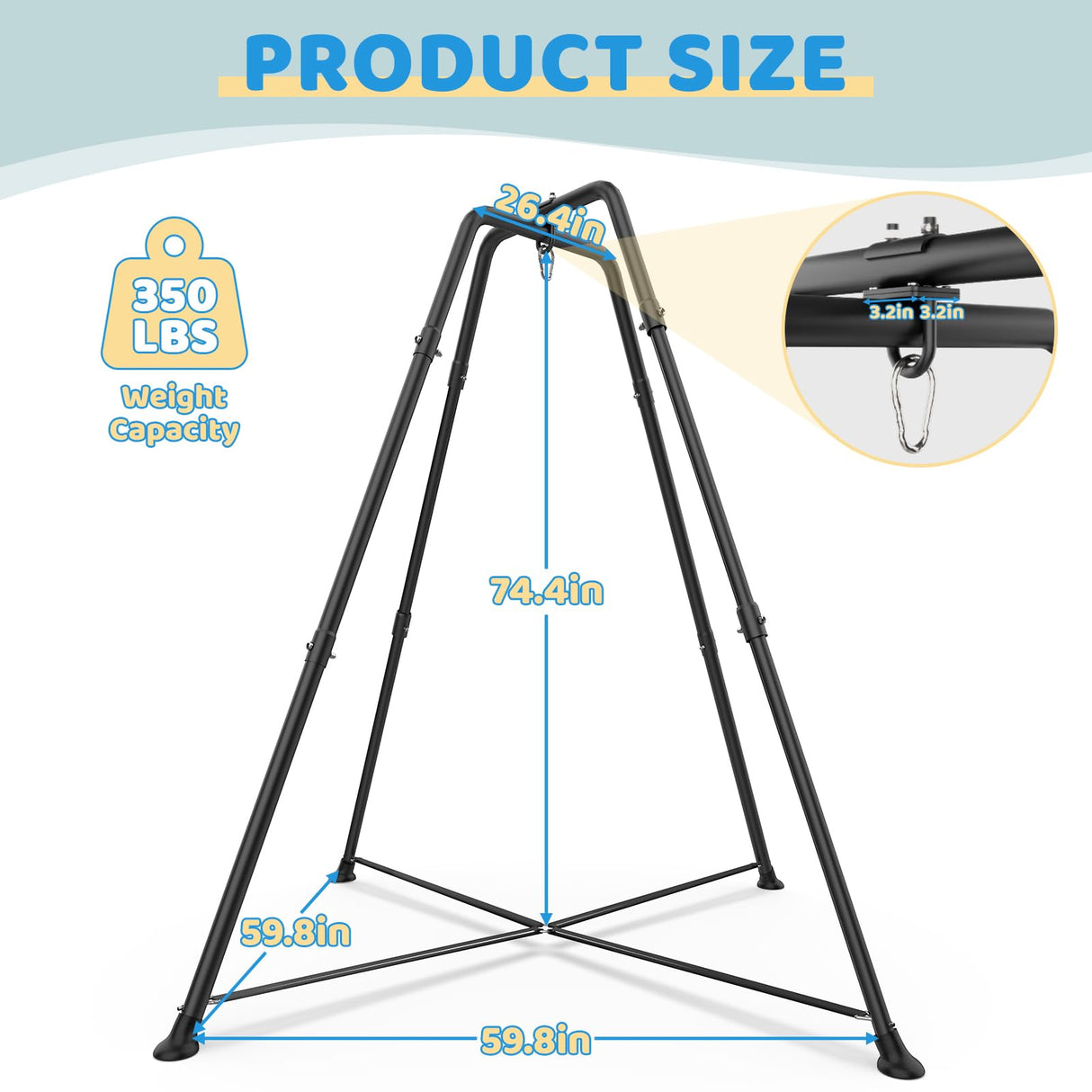 Swing Stand Frame with Sensory/Pod Chair, X-Shaped Swing Set, Metal Hammock Chair Stand for for Kids and Adults Indoor and Outdoor 350LBS G TALECO GEAR