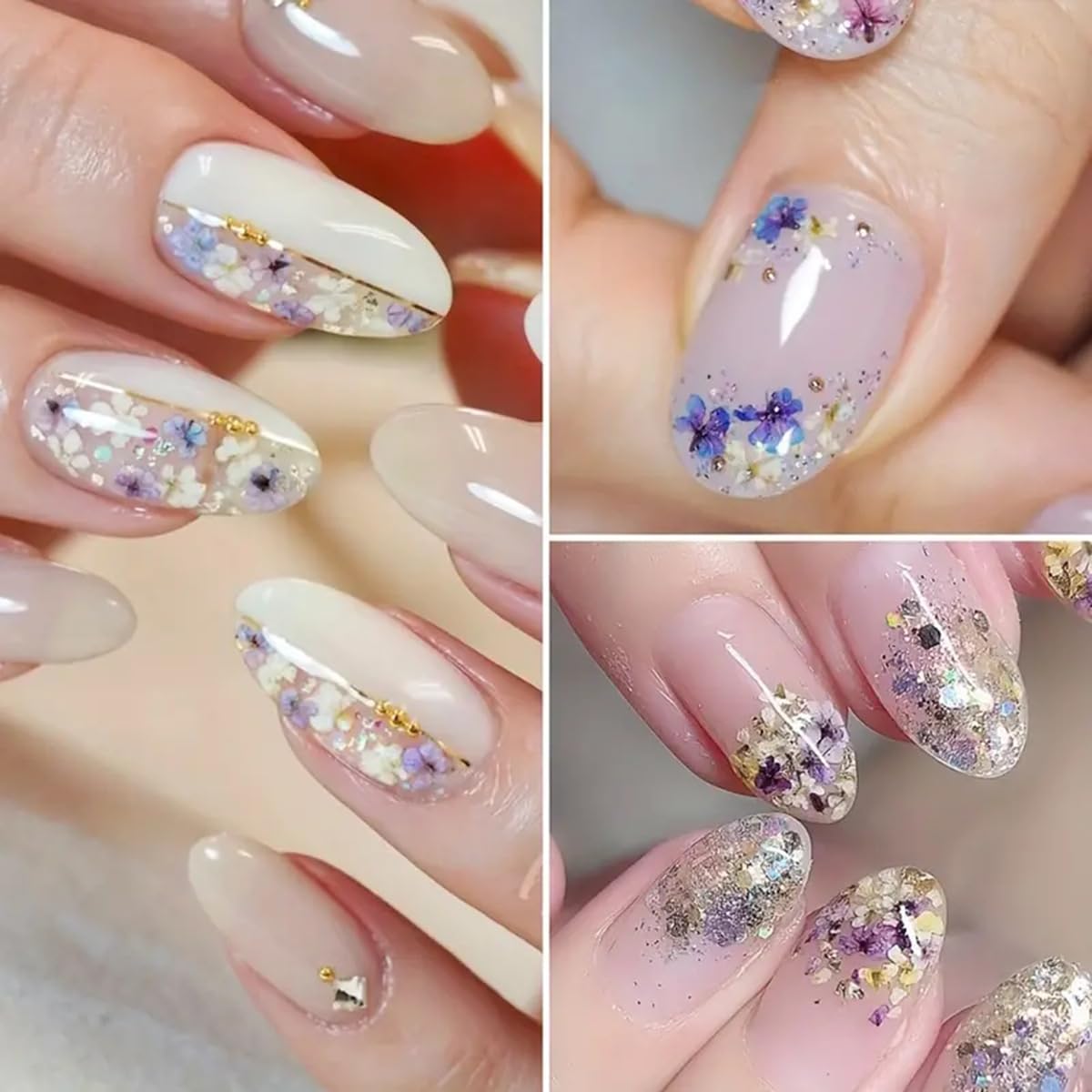 3D Dried Flower for Nails, Flower Nail Art Stickers 1Box Mixed Dried Flowers for Nail Art Resin DIY Crafts Natural Real Dry Flower Decals for Spring Summer Manicure Nail Art Decorations (Style3) SINSEN