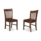 East West Furniture NDNO5-MAH-W 5 Piece Dining Room Table Set Includes a Rectangle Dining Table with Dropleaf and 4 Wood Seat Chairs, 30x48 Inch, Mahogany East West Furniture