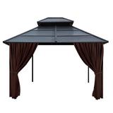 AONEAR Gazebo Privacy Curtain with Zipper Side Wall Universal Replacement for 10' x 10' Gazebo, Patio, Outdoor Canopy, Garden and Backyard,Coffee Brown (1-Panel Curtain Only) aonear