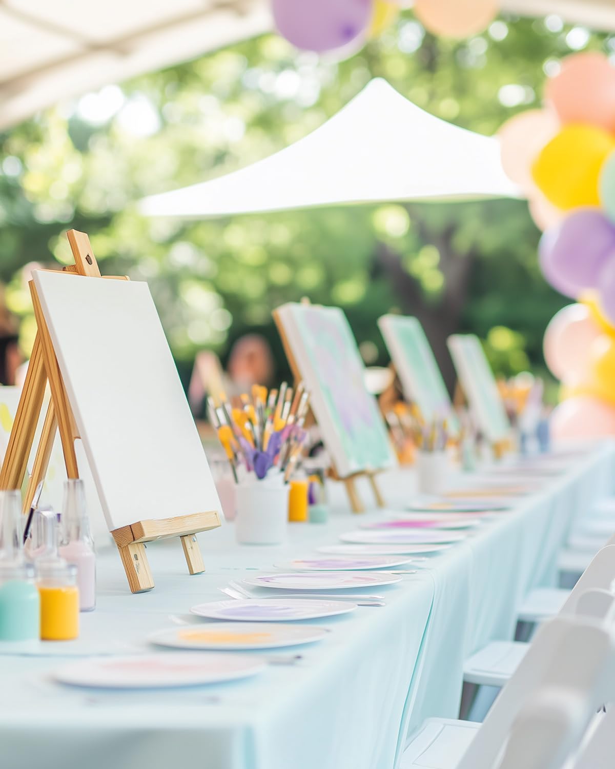 BAKEYBA Canvas Boards for Painting 20 Pack, 4 of Each 4x4, 5x7, 8x10, 9x12,11x14 Primed White Art Canvas Panels for Acrylic, Oil Paint, Watercolor BAKEYBA