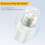 Kungfuking Pop Up Outlet for Countertop Kitchen, 15W Wireless Charger, 75W USB C Counter Top Electrical Power, 8 Outlets & 4 USB Ports, 4"Hole Recessed Popup Outlet for Island Conference Table Office Kungfuking