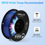 Creality PETG Filament 1.75mm Clear Blue, 3D Printer Filament No-Tangling, Strong Bonding and Overhang Performance Dimensional Accuracy +/-0.02mm, 2.2lbs/Spool Creality