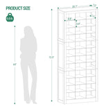 Hzuaneri Shoe Storage Cabinet, 36 Pairs Free Standing Closet Organizer, 8.8 inch Widened Cell Wood Shoe Organizer, 12 Tiers Vertical Space Saving Shoe Rack for Entryway, Bedroom, White SR20703X Hzuaneri