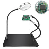 Helping Hands Soldering Station with 6X Magnifying Glass, Magnifier with 2 Adjustable Arms Solder Helping Hands, Soldering Holder Third Hand Tool for Electronic Repair Soldering Crafts Jewelry DIY NZQXJXZ