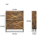 Maupvit Shoe Storage Cabinet with 2 Flip Drawers, Freestanding Organizer with Metal Legs for Entryway, Narrow Shoe Rack Cabinet, Rustic Brown Maupvit