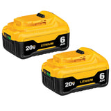 Xmenany DCB206 6.0Ah Replacement for DeWalt 20V Max Battery Lithium ion DCB201 DCB203 DCB200 DCB181 DCB180 DCD/DCF/DCG/DCS Series,2PACK Xmenany