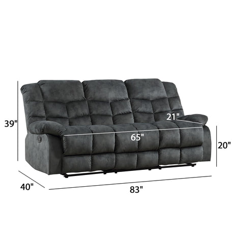 EBELLO Reclining Couch for Living Room, Extra Wide Modern Overstuffed 3 Seat Recliner Manual Sofa Breathable Fabric and Padded Cushion, Grey Green EBELLO