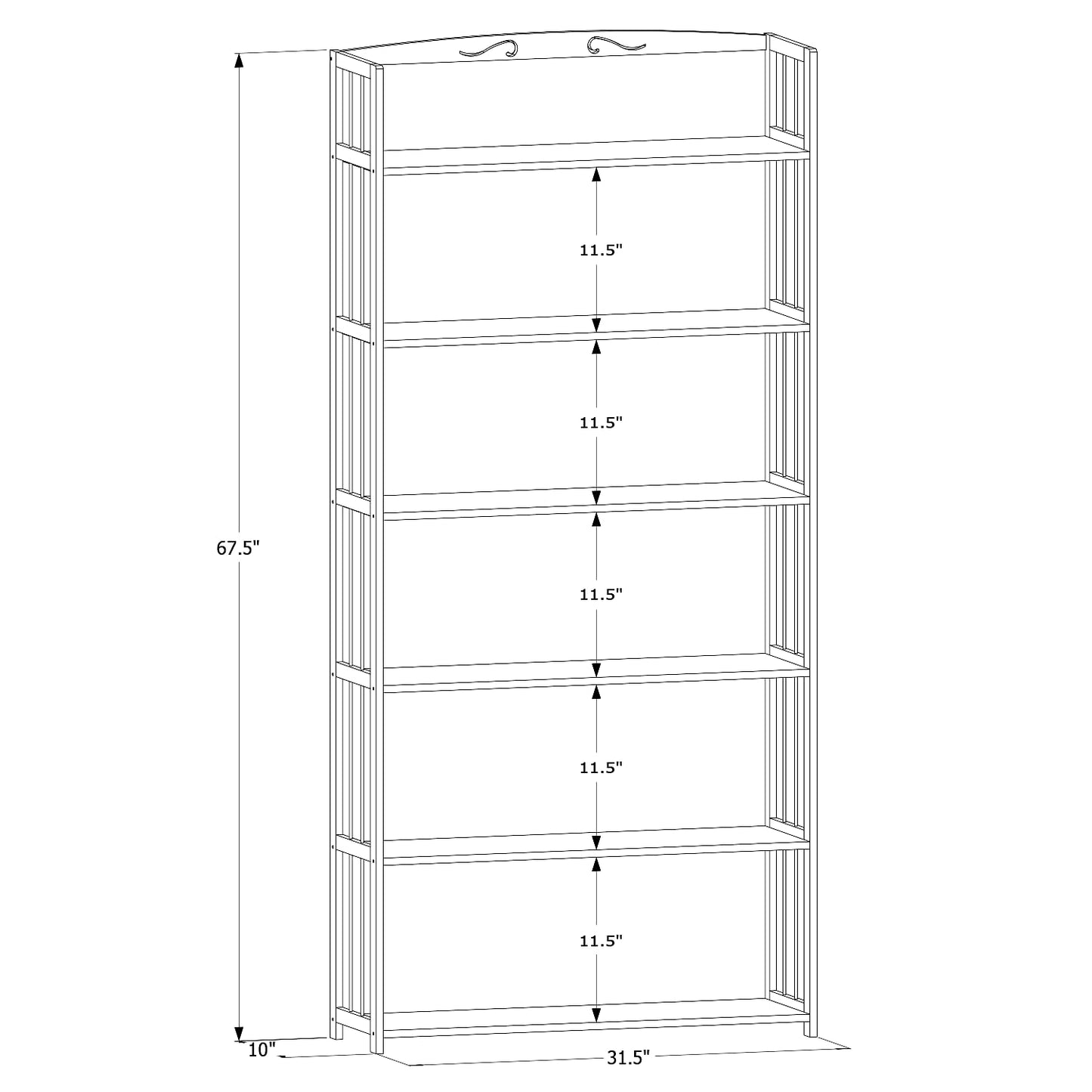 BRIGHTORIA 6-Tier Bamboo Book Shelf, 67" Tall Free Standing Open Storage Rack Shelving Unit, Versatile Display Shelves Plant Stand for Bathroom Kitchen Living Room, Natural