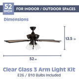 Prominence Home Glenmont, 52 Inch Farmhouse LED Ceiling Fan with Light, Pull Chain, Three Mounting Options, Dual Finish Blades, Reversible Motor - 40278-01 (Oil-Rubbed Bronze) Prominence Home