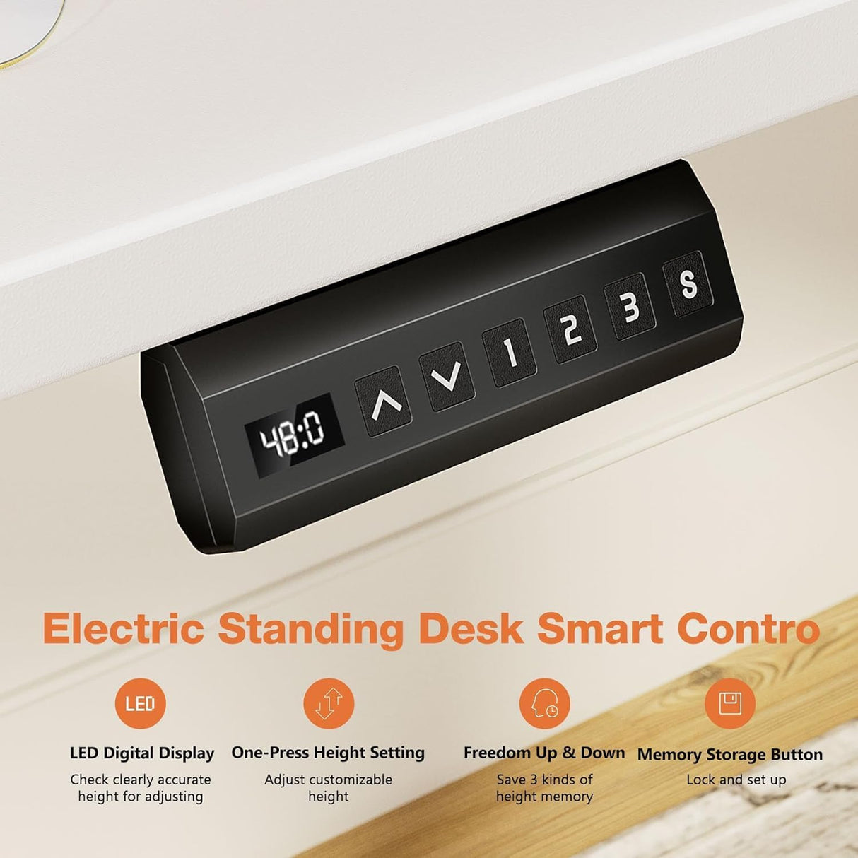 Sweetcrispy Height Adjustable Electric Standing Desk, 40 x 24 Inch Sit to Stand Up Computer Workstation Rising Gaming Office Table with 3 Memory Presets, Splice Board, T-Shaped Bracket Home Sweetcrispy