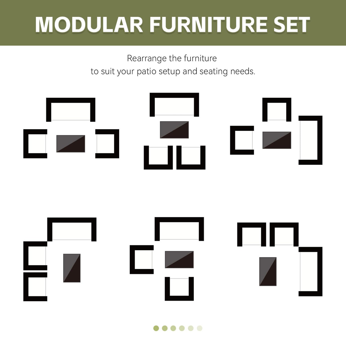 PAIQIAN Patio Furniture Set,4 Piece Garden Conversation Set, Outdoor Wicker Rattan Table and Chairs, Black Patio Set, Sectional Sofa with Thick Cushion for Garden, Yard, or Porch (Black/Beige) PAIQIAN