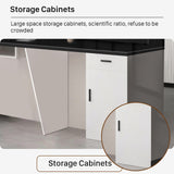Modern Reception Desk with Counter, 63" Black Solid Wood Front Desk with Lockable Drawers/Cabinets/LED Light Strip, Retail Counter for SOHO, Office, Beauty Salon(Black+Gray, 63in) Generic