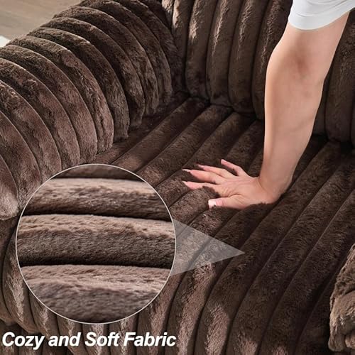 Oversized Power Recliner Chairs Zero Gravity for Big Man Faux Fur Electric Extra Large Recliners with USB Port for Living Room Soft Overstuffed Reclining Theater Seating 26" Seat Width Brown