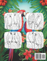 Parrot Coloring Book: Tropical Parrots Coloring Book for Kids and Adults 5+ Majosta
