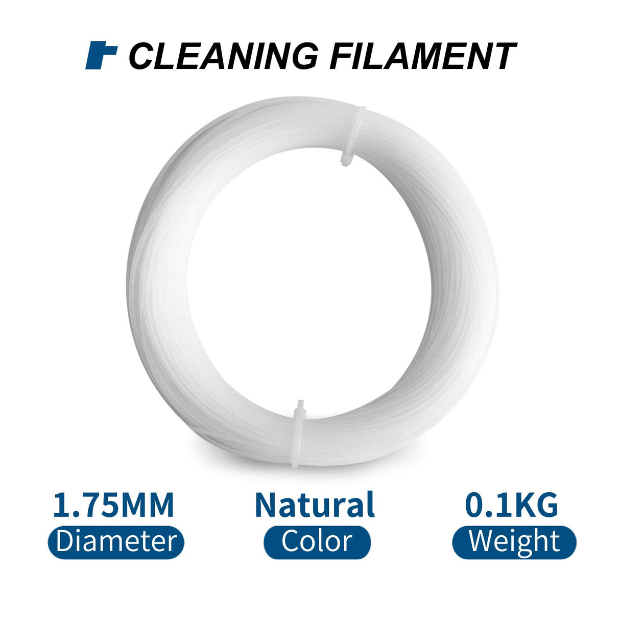 NOVAMAKER 3D Printer Cleaning Filament 1.75mm，100g (0.22lbs)，Dimensional Accuracy +/- 0.05mm，Natural Color，Fit Most FDM Printer NovaMaker