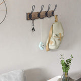 Homagic Solid Pine Wood Towel Rack Rustic Coat Rack Wall Mounted Coat Hook with 4 Farmhouse Hooks Rustic Towel Racks for Bathroom Entryway Kitchen Towel Coat Hat Purse Robes (Brown) Homagic
