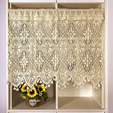 Yunsurey Retro Crochet Curtain Valance for Kitchen Window Boho Curtain Tiers for Coffee Decor Rod Pocket Farmhouse Short Curtains for Room Divider 1 Panel Knitting Doorway Curtain W35 X L26 Inch Yunsurey