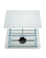 QWORK Lift Tables, 12"x12" Lab Scissors Jack, 304 Stainless Steel Scissor Stand, 18" Height 55lbs Load Jack Platform, Lifting Platform QWORK