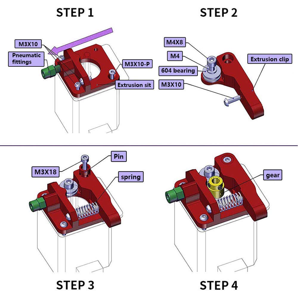 Aokin Upgraded Aluminum MK8 Extruder Drive Feed 3D Printer Extruders for Creality Ender 3/3 Pro/3 V2, Ender 5/5 Pro/5 Plus, CR-10/10S, CR-10 S4, CR-10 S5 Aokin