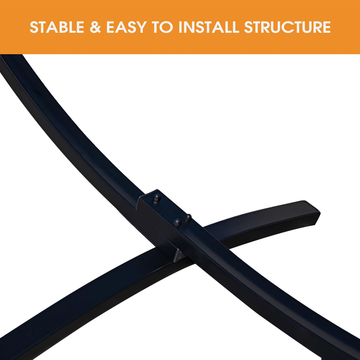 Lazy Daze Hammocks Metal Arc Hammock Stand with Chains Fit 9-11 FT Hammocks, 2-Person Weather-Resistant Steel Curved Heavy Duty Hammock Stand 500 LB Capacity for Outdoor, Black Lazy Daze Hammocks