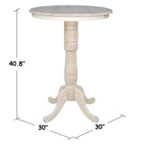 IC International Concepts Round Top Pedestal Dining Table, Unfinished IC International Concepts