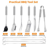 11Pcs Stainless Steel BBQ Grilling Accessories Set, Dad Gifts for Fathers Day Grilling Gifts,Portable Practical Grill Tools Utensils Kit with Storage Bag for Outdoor Grill Camping Backyard MUYFIO