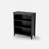 Camaflexi Shaker Style 3 Shelf Bookcase/Solid Wood / 36" High/Adjustable Shelving/Closed Back/Display Bookshelf for Living Room, Bedroom, Home and Office, Black Camaflexi