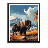 Natuyalo Paint by Numbers for Adults Beginner, Bison Acrylic Easy Paint by Numbers Kits Animal Craft Kits for Adults Suitable for Home Wall Decoration Flameless 16x20 Inch Natuyalo