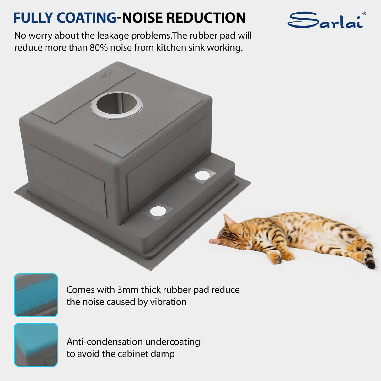 Sarlai Outdoor Sink, 15x17 Inch Undermount Kitchen Sink Workstation with Foldable Faucet Bar Prep Sink Single Bowl Kitchen Sinks 16 Gauge Stainless Steel Sink with Cover,BBQ Sink Outside Sarlai