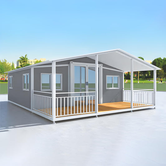 40ft House with Luxury Design, with 3 Bedroom, 1 Living Room, 1 Full Equiped Bathroom and Kitchen with Deck roof, Prefabricated Container House for Living, Foldable Mobile Home Easy Setup & M - WoodArtSupply